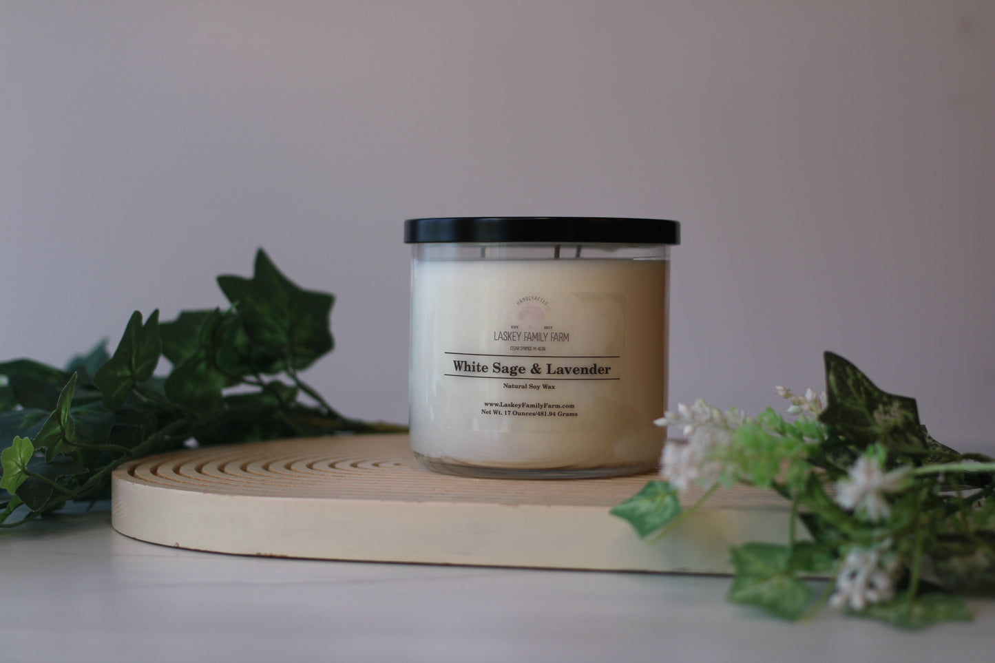 White Sage & Lavender 3 Wick Candle