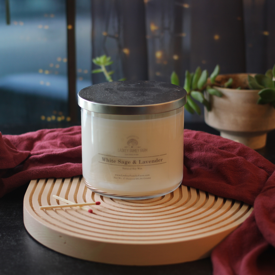 White Sage & Lavender 3 Wick Candle