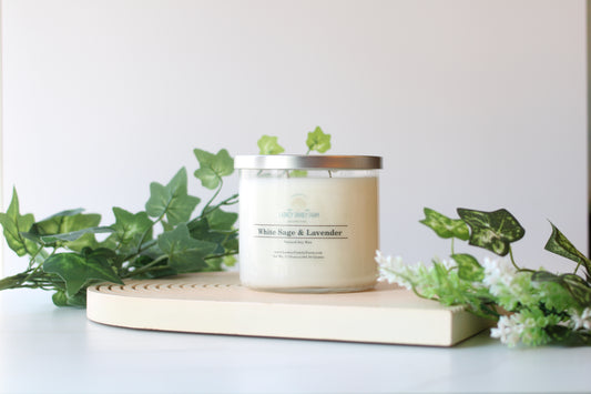 White Sage & Lavender 3 Wick Candle